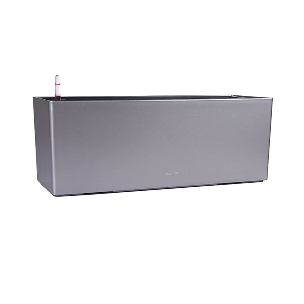 Self-Watering Planter with Water Level Indicator - Modern Decorative Garden Flower Pot for Windows, Patio & Indoor Plants - Gray PP Resin Wicking Planter (79x19x19cm) - Ideal for Herbs, Succulents & Home Decor