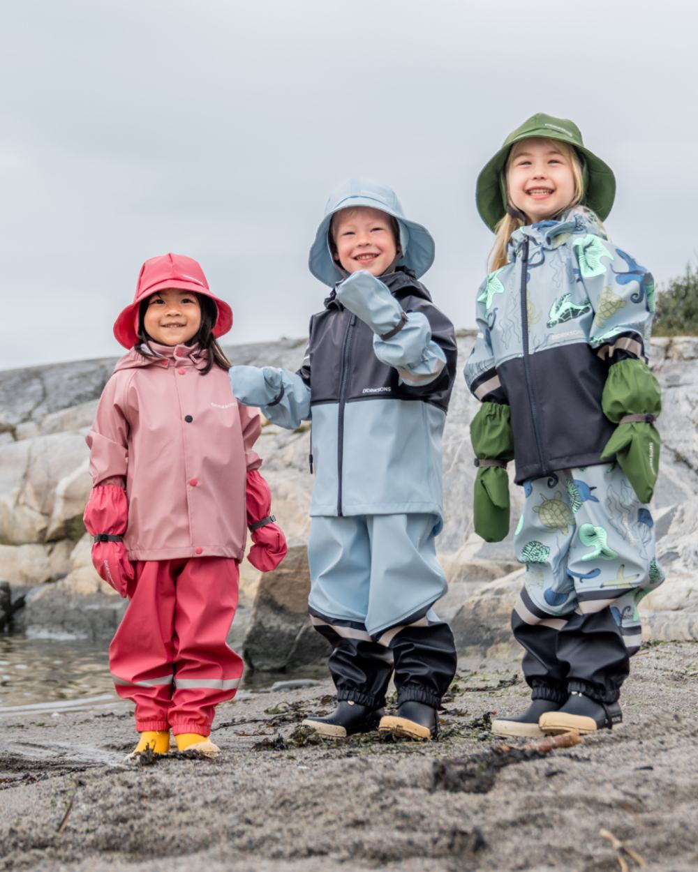 Didriksons Kids Waterman Rain Set 11 - Waterproof Rain Jacket & Pants for Boys & Girls - Outdoor Play, School & Rainy Day Activities
