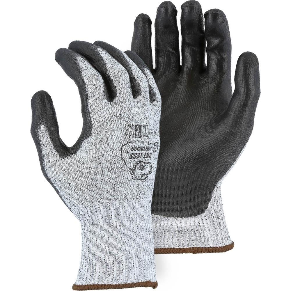 Cut Resistant Gloves - KorPlex Blend with Polyurethane Palm Dip, ANSI Level A3 Cut Protection (12 Pairs) - Durable Work Gloves for Construction, Kitchen & DIY Projects - Majestic Safety Gloves