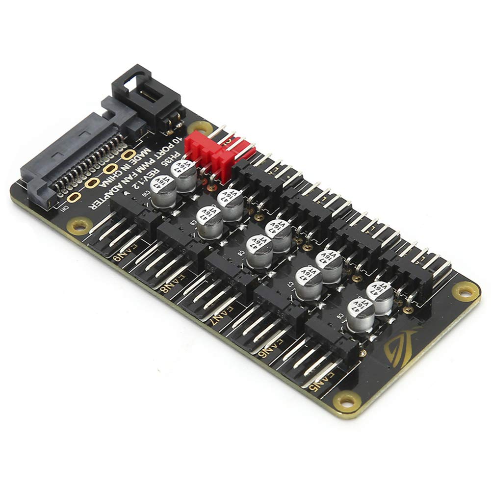 Hilitand PWM Fan Hub - 10 Capacitors, EVA Cotton, PC Controller for 3Pin/4Pin Fans | Gaming & PC Cooling