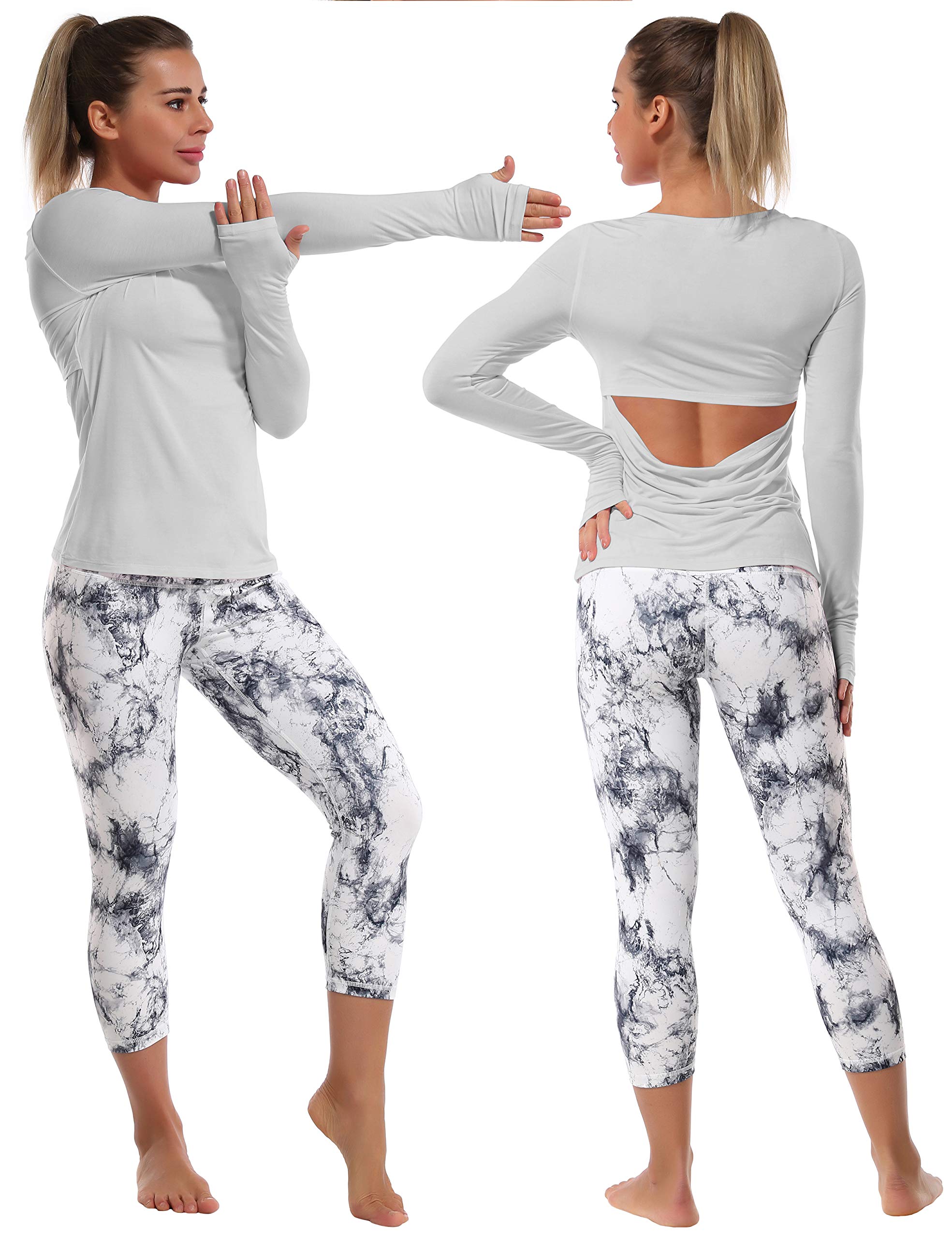 BUBBLELIME Women's Open Back Workout Shirts - Soft Breathable Athletic Yoga Tops for Gym, Running & Fitness - Comfortable Sports Shirts for Yoga, Pilates & Active Lifestyle