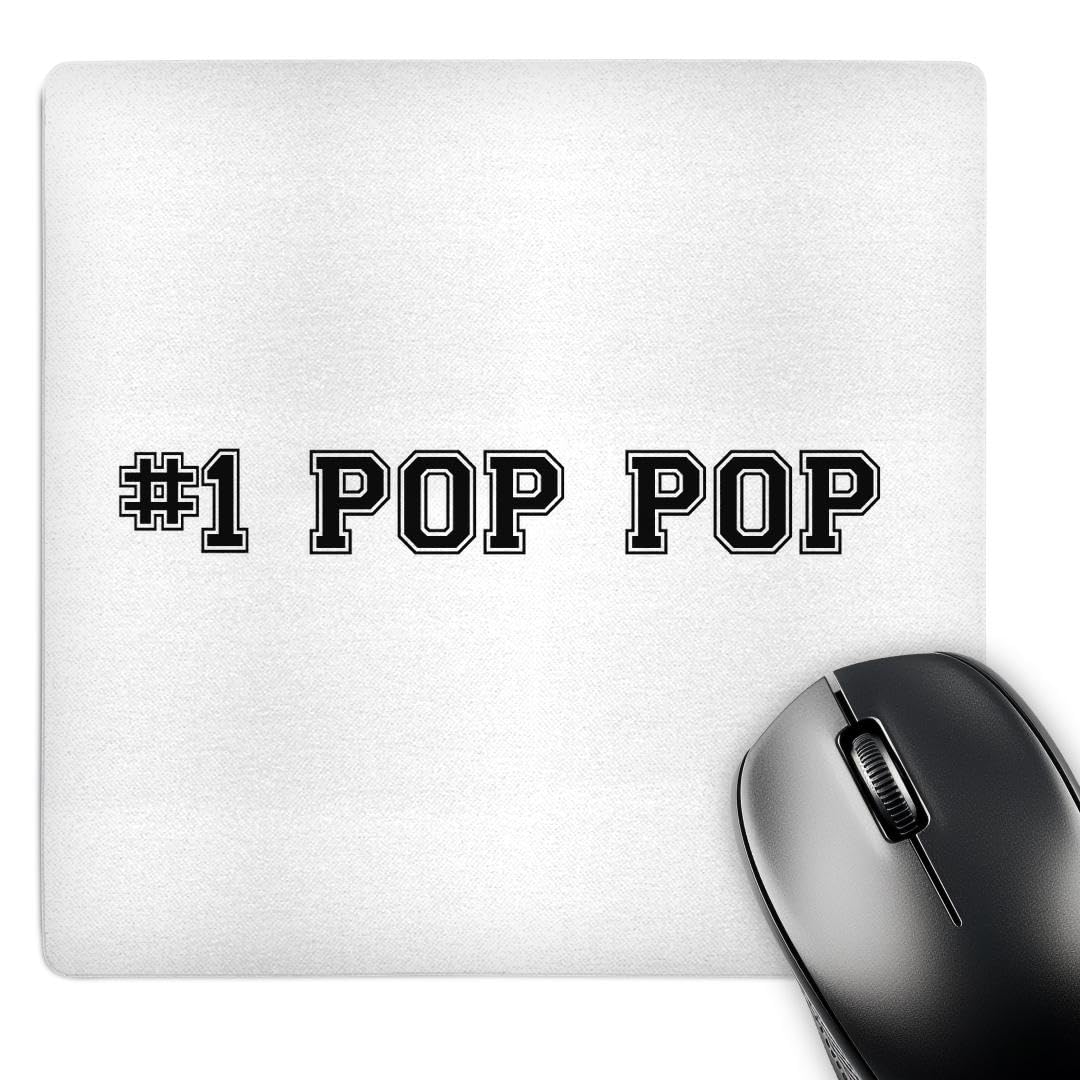 3dRose Number One Grandfather Mouse Pad - 8 x 8 Inches Non-Slip Desk Mat for Computer & Office Use - Perfect Gift for Dad & Grandparents