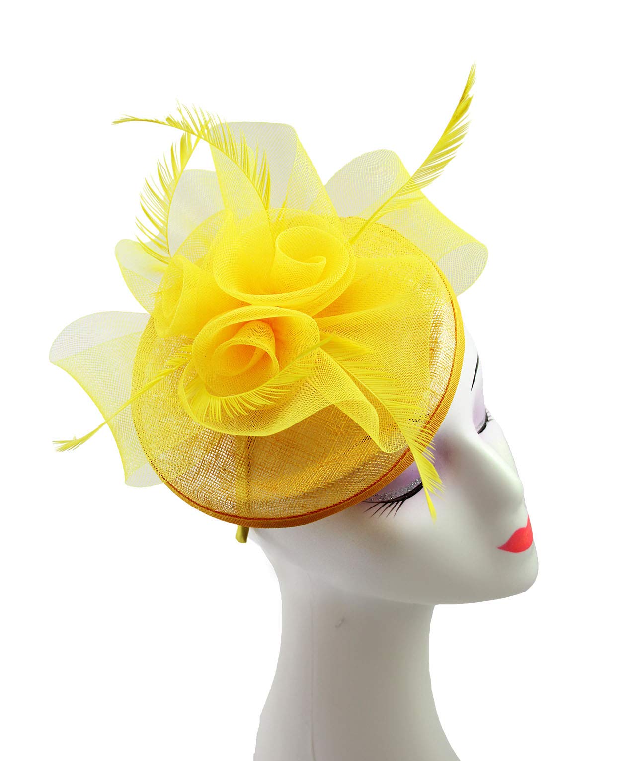 Elegant Feather Fascinator Headband with Flower - Perfect for Weddings, Royal Ascot & Special Occasions | Hair Clip for Women's Fashion Accessories | Great for Bridal, Tea Parties & Formal Events