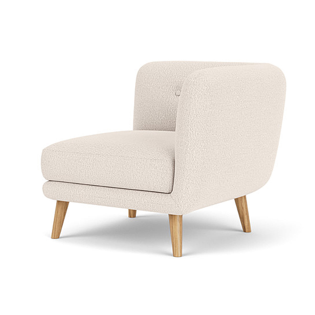 Alfred Boucle Left 1 Seater Modular Sofa - Modern Accent Chair for Living Room, Bedroom & Office - Comfortable Small Space Furniture