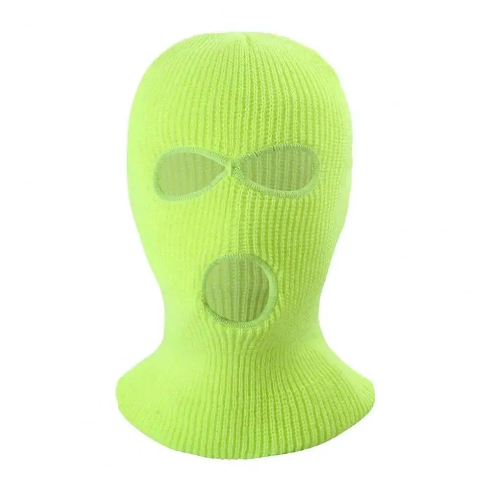 3 Hole Knit Ski Mask Balaclava - Winter Full Face Cover with Heart Embroidery - Thermal Neck Warmer for Cycling, Skiing & Outdoor Activities - Y2K Fashion Face Mask for Cold Weather Protection