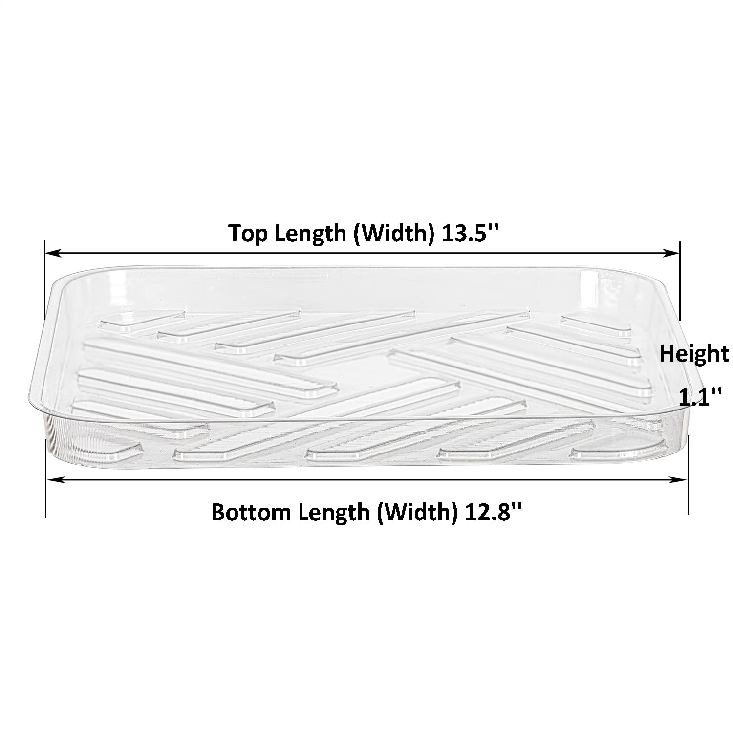 5 Pack 13 Inch Square Clear Plastic Plant Saucers - Heavy Duty Plant Drip Trays for Indoor/Outdoor Pots - Water Collection Base for Flower Pots, Planters & Gardening - Perfect for Home, Office & Balcony Use