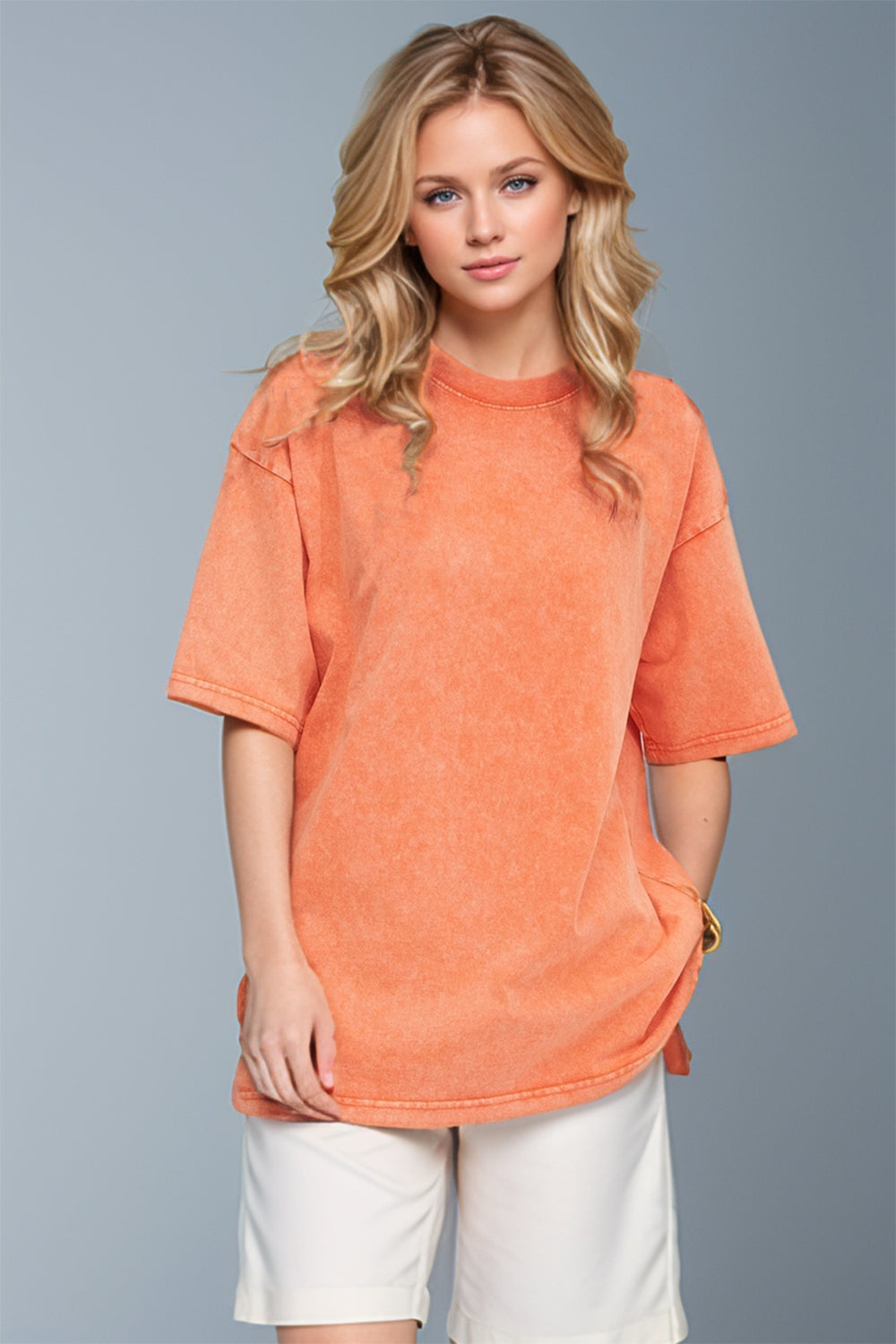Basic Bae Round Neck Half Sleeve T-Shirt for Women | Casual Cotton Tee | Perfect for Everyday Wear, Outings & Layering