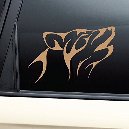 Tribal Wolf Vinyl Decal Sticker - Metallic Gold Matte Finish for Laptop, Car, Truck Bumper & Windows | Waterproof Durable Decoration for Home, Office & Personal Items