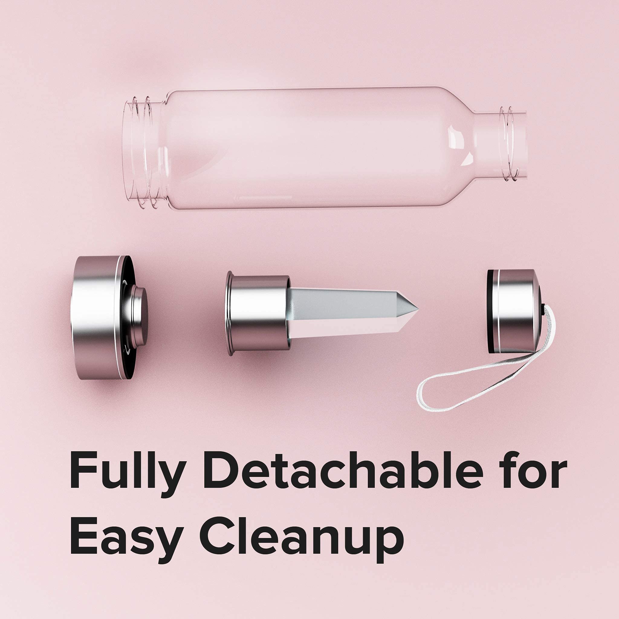 Clear Quartz Crystal Infused Water Bottle for Energy Healing & Hydration - Perfect for Yoga, Meditation & Wellness Routines