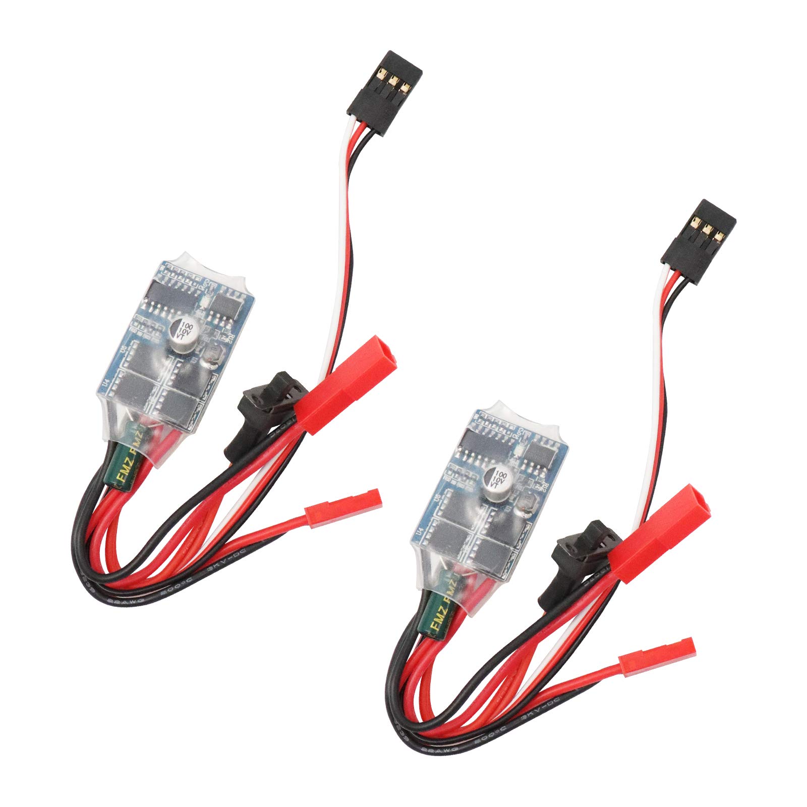 2PCS 10A Brushed Motor Speed Controller ESC with Brake for RC Cars, Boats, Tanks - Perfect for Hobbyists and DIY Remote Control Vehicle Upgrades