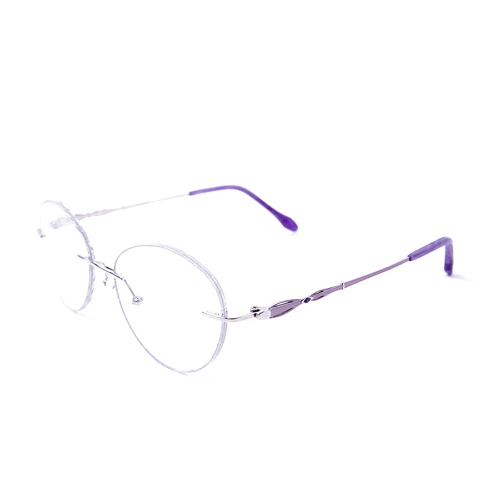 Progressive Multifocal Photochromic Reading Glasses for Women - Pure Titanium Frame & HD Resin Lenses - Light Adjusting Outdoor Sunglasses (Purple, +2.50) - Perfect for Reading, Driving, and Outdoor Activities