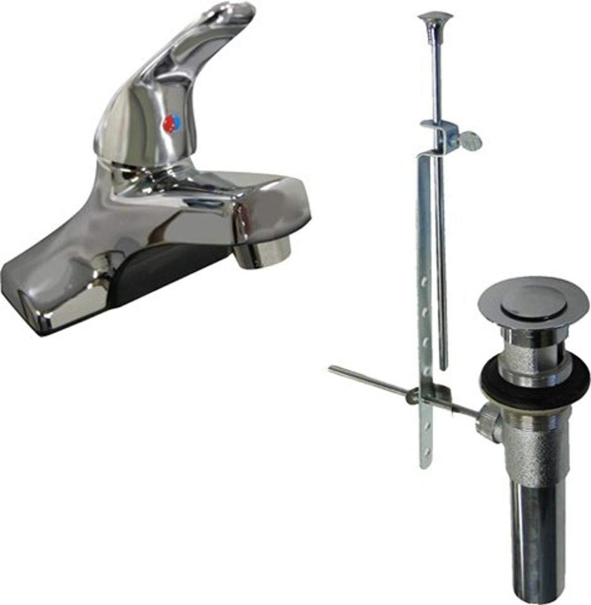 KISSLER 77-1181 Dominion 4-Feet Lavatory Faucet with Pop-up Drain - Chrome Bathroom Sink Faucet for Modern Vanity, Powder Room & Guest Bath Installation