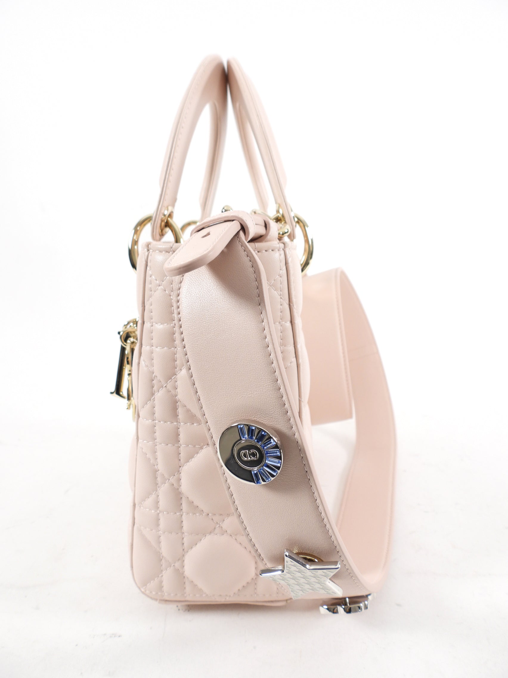 Dior Small Light Pink My Lady Dior Cannage Crossbody Bag - Luxury Designer Handbag for Women, Perfect for Parties, Weddings & Evening Events
