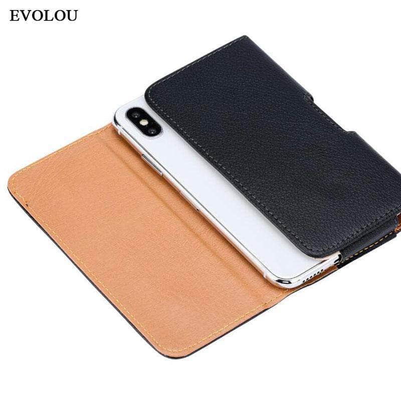 Magnetic Vertical Leather Waist Bag for iPhone 12 - Crossbody Phone Pouch with Secure Magnetic Closure | Perfect for Travel, Hiking & Everyday Use
