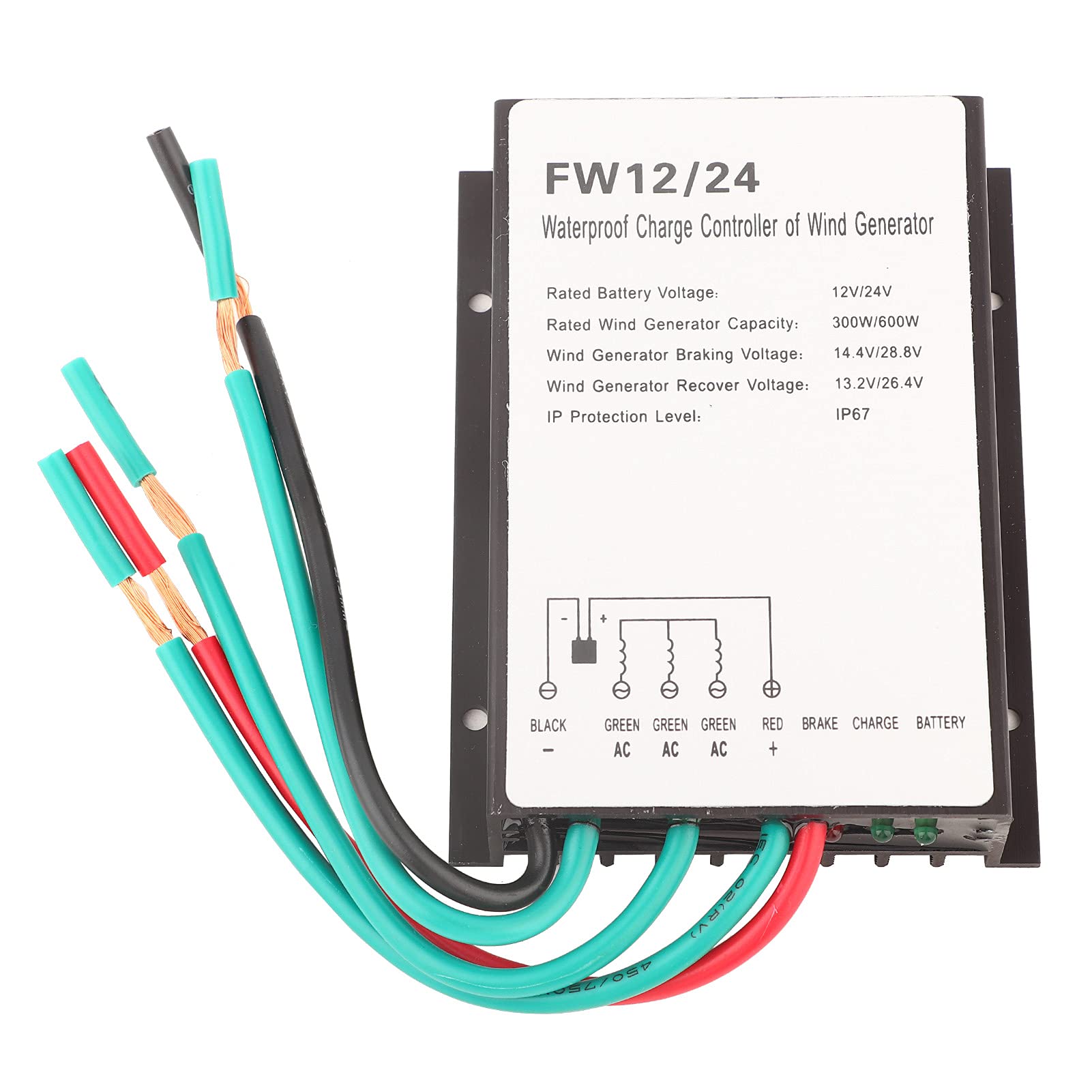 12V/24V Waterproof Wind Turbine Charge Controller Kit - Solar Panel Regulator for Off-Grid Power System | Perfect for RV, Marine, and Home Backup Energy Use