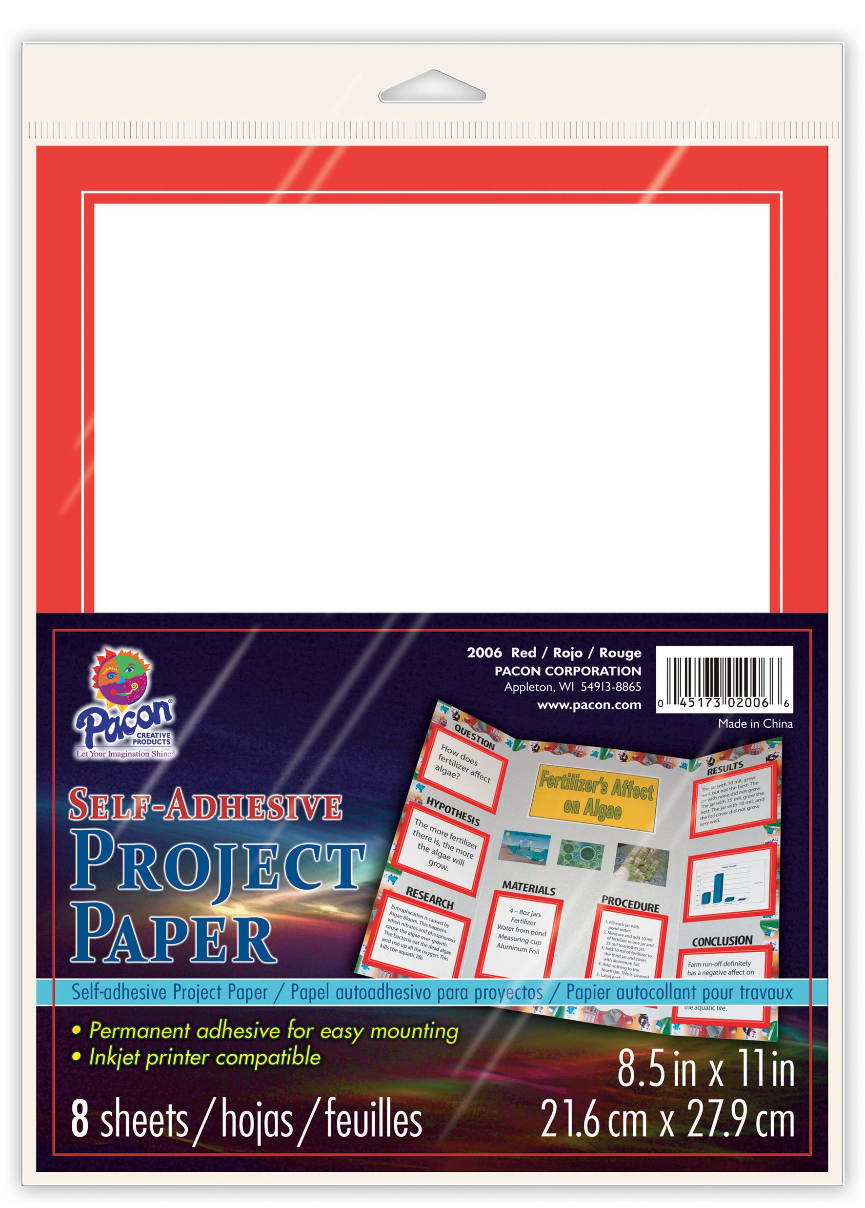 Pacon Project Craft Paper - 200 Sheets, Bright Red, 9