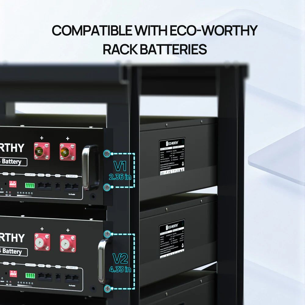 ECO WORTHY 6 Layer 19 Inch Server Rack for 3U Battery Storage - Perfect for Data Centers, Home Offices & Network Equipment Organization