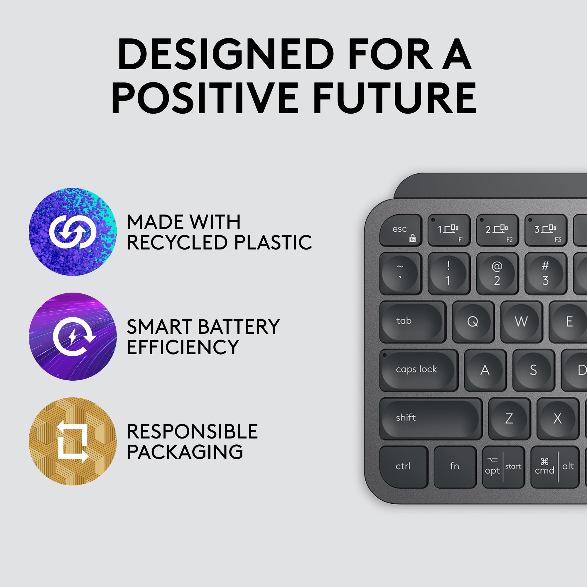 Logitech MX Keys Mini Wireless Bluetooth Keyboard - Compact Backlit Illuminated with USB-C | Compatible with macOS, iOS, Windows, Linux & Android | Premium Metal Build in Graphite | Perfect for Office, Home & Travel Use
