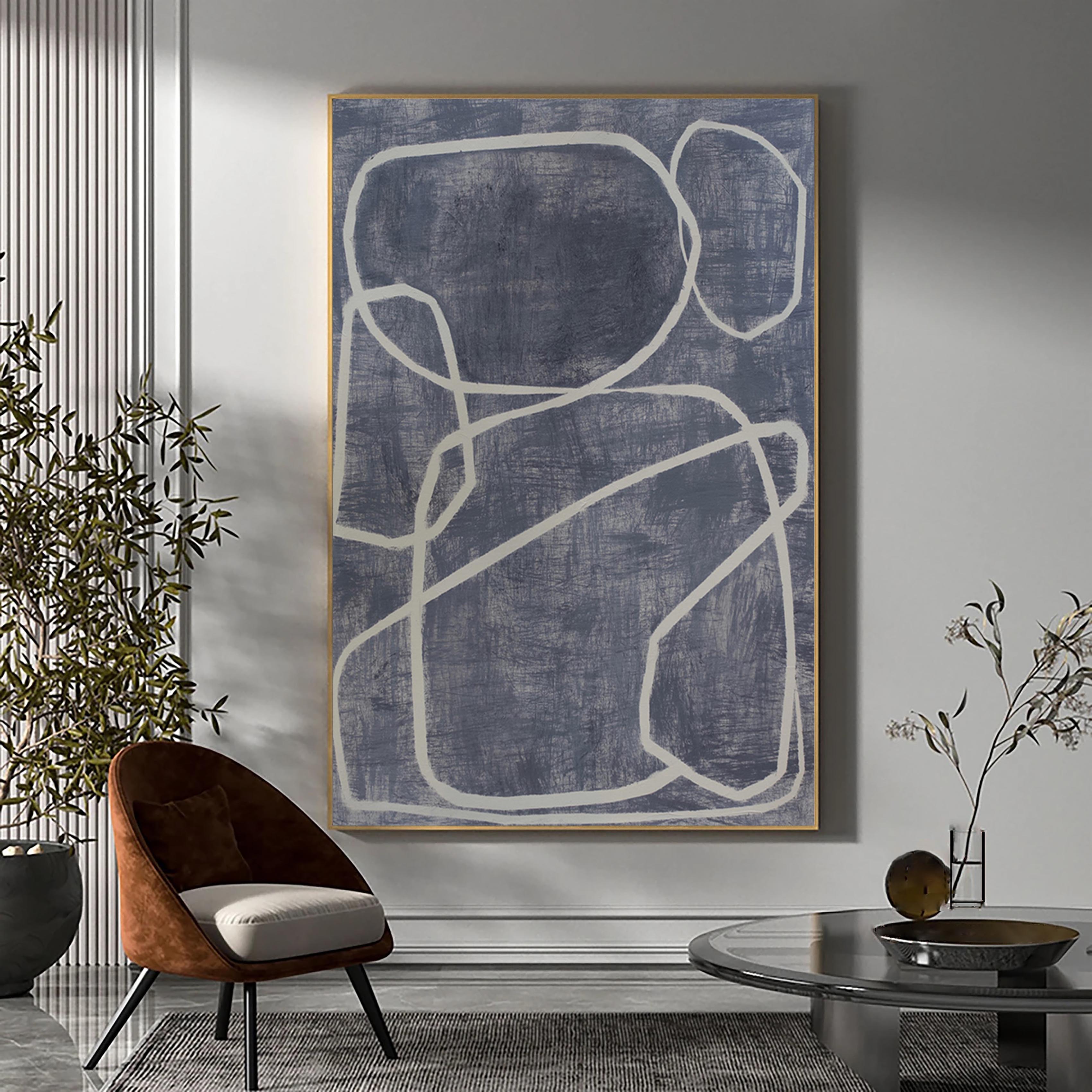 Abstract Tranquility Wall Art #WS089 - Custom Size Canvas Painting for Living Room, Bedroom & Office Decor