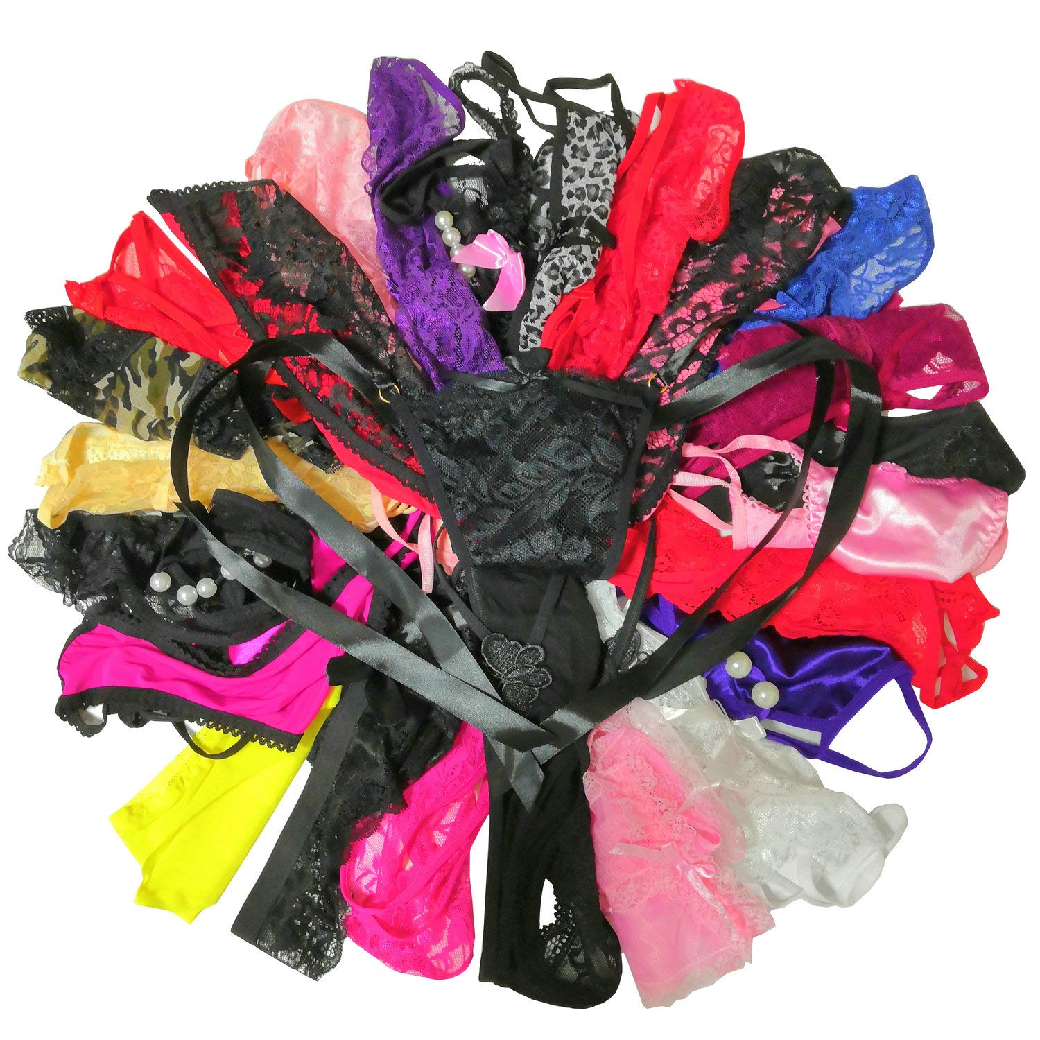 Sexy Women's Underwear Pack - 5-Piece Assorted Lace Panties for Everyday Wear & Special Occasions