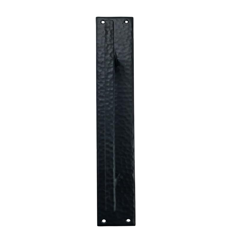 Adonai Hardware Dannah Iron Door Pull with Back Plate - Heavy Duty Cabinet Handle for Kitchen, Bathroom, and Furniture - Matte Black Finish for Modern Home Decor