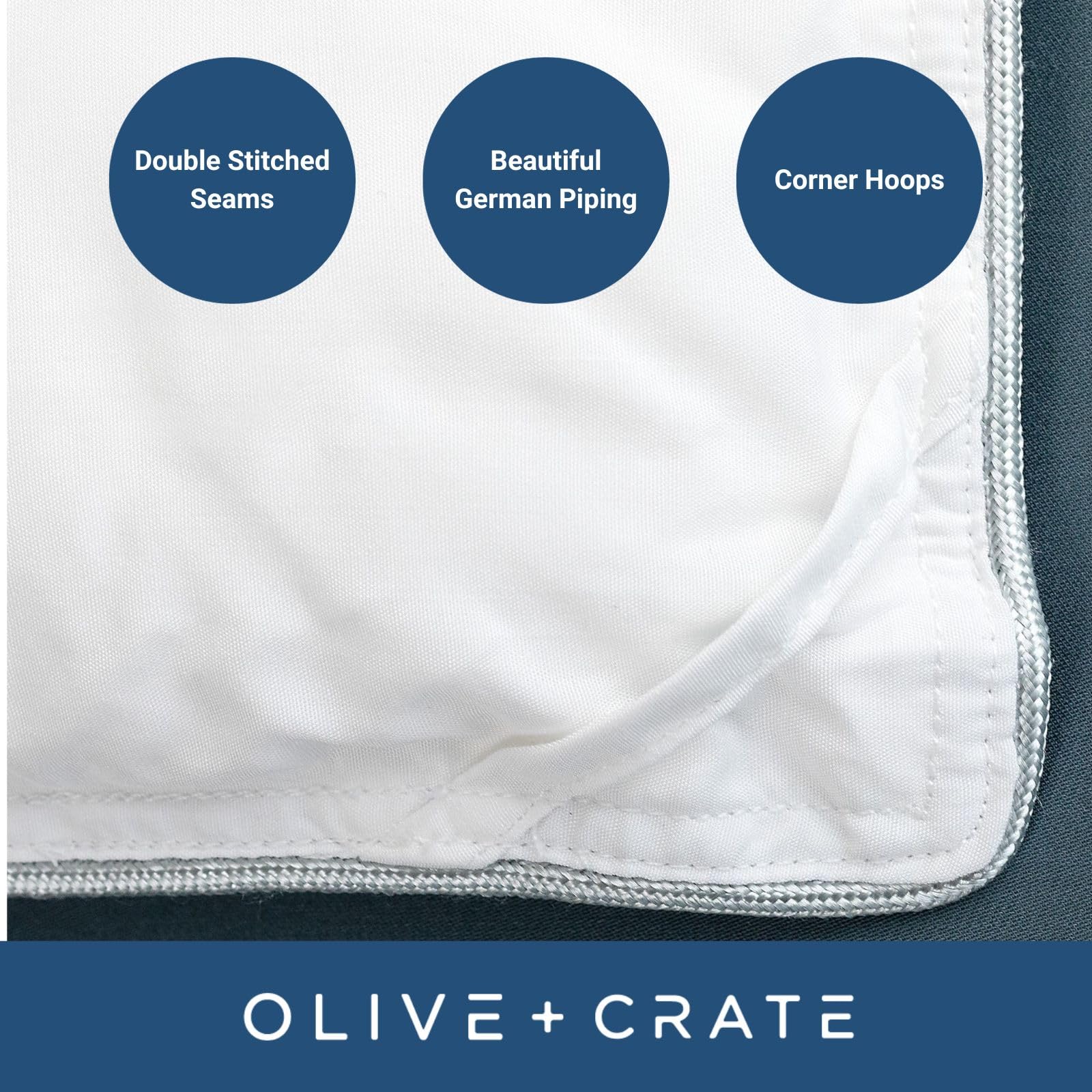 Olive + Crate 100% Cooling Bamboo Comforter Queen Size - Hypoallergenic, Breathable & Moisture-Wicking Bedding - All Season Lightweight Plush Design - Organic Bamboo Viscose Duvet Insert - Perfect for Hot Sleepers & Summer Nights