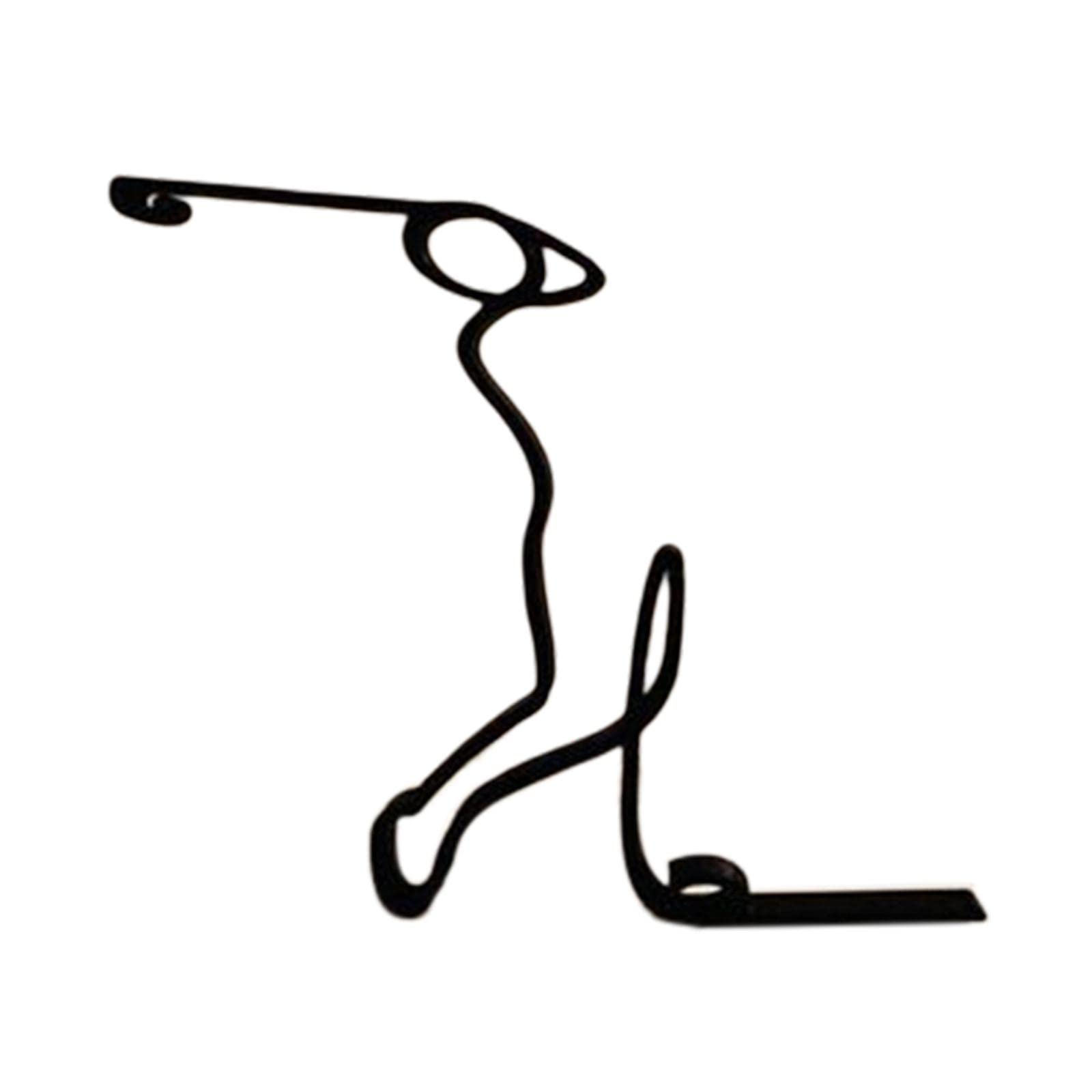 MagiDeal Abstract Athlete Sculpture - Black Silhouette Line Art Decor for Golf Lovers | Modern Home & Office Ornament | Perfect for Living Room, Wedding Gift, Housewarming & Porch Decor