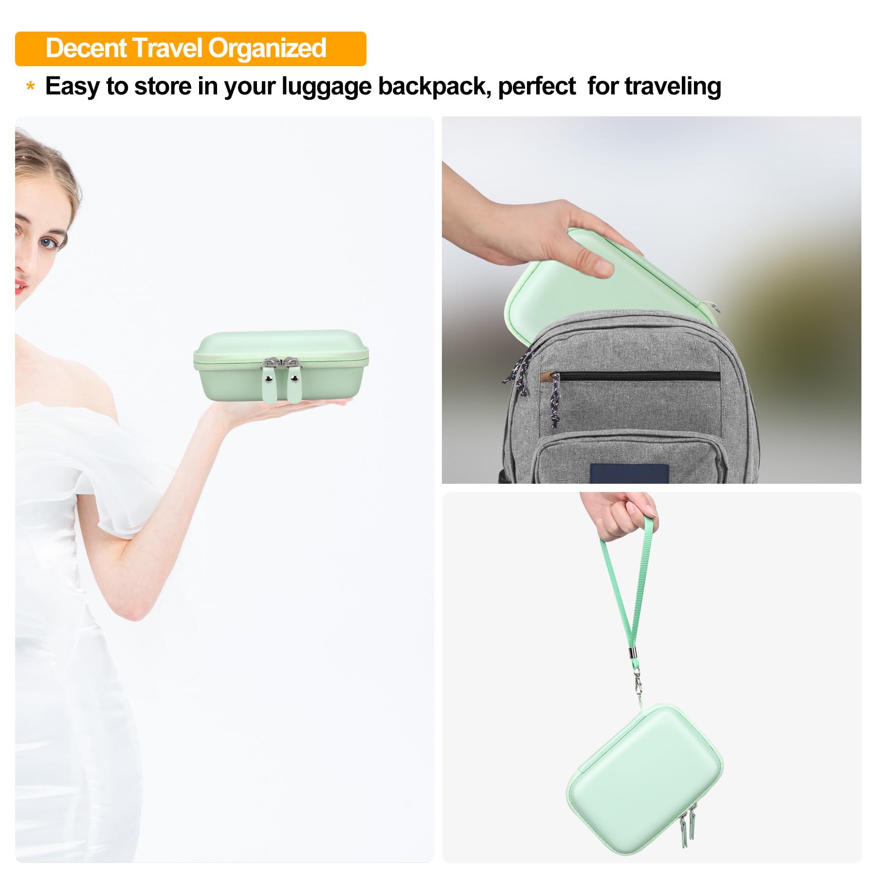 Elonbo Portable Carrying Case for ORGBRO X1 Label Maker - Travel Storage Bag with Built-in Cutter for Bluetooth Label Printer | Protective Holder for Small Handheld Sticker Maker | Perfect for Office, Home & Travel Organization (Green)