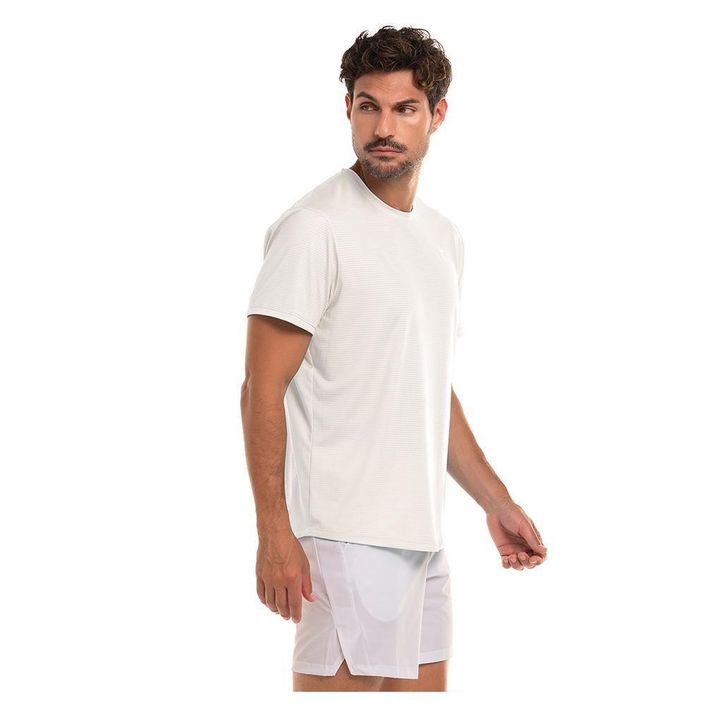Breathable Men's Grid Short Sleeve Tennis Shirt - Moisture-Wicking Performance Top for Tennis, Pickleball & Casual Wear