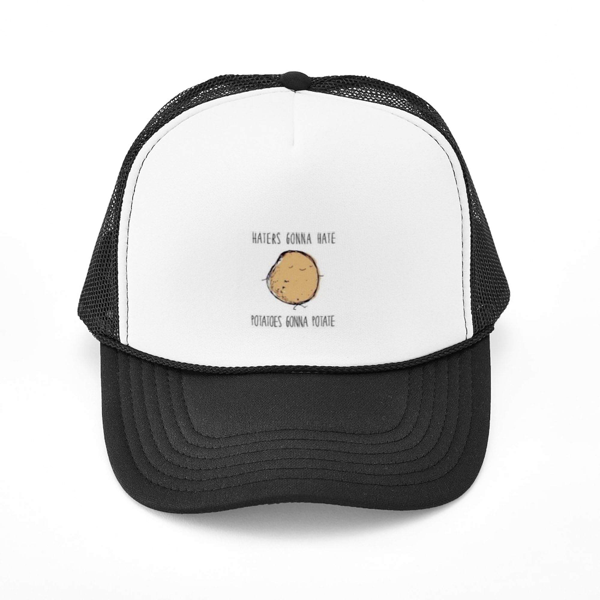 Haters Gonna Hate, Potatoes Gonna Potate Adjustable Snapback Trucker Hat by CafePress - Funny Novelty Hat for Men & Women, Perfect for Casual Wear, Outdoor Activities, and Gifts