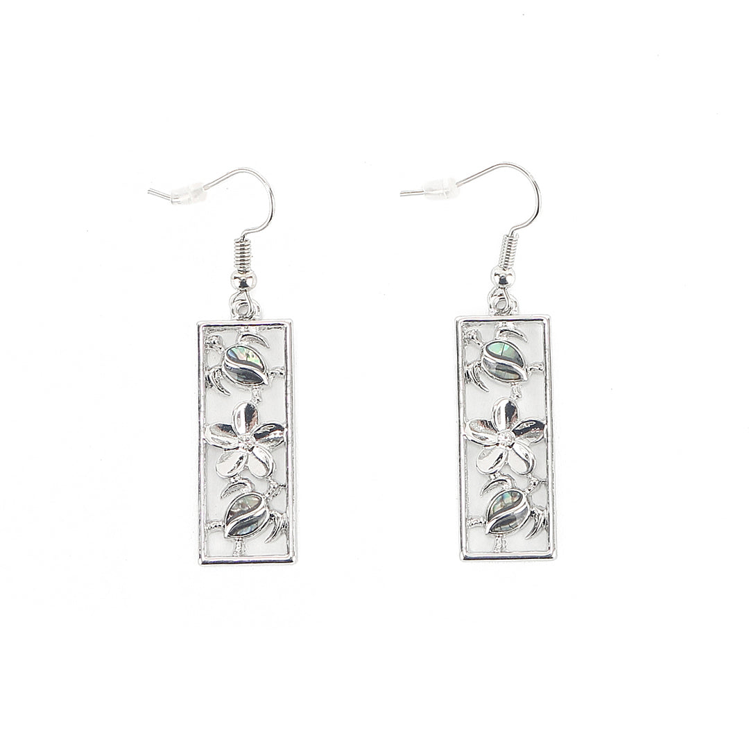 Makamae 3 Turtle Silver Earrings for Women - Hawaiian Style Jewelry - Perfect for Beach Vacations, Luau Parties & Everyday Boho Fashion