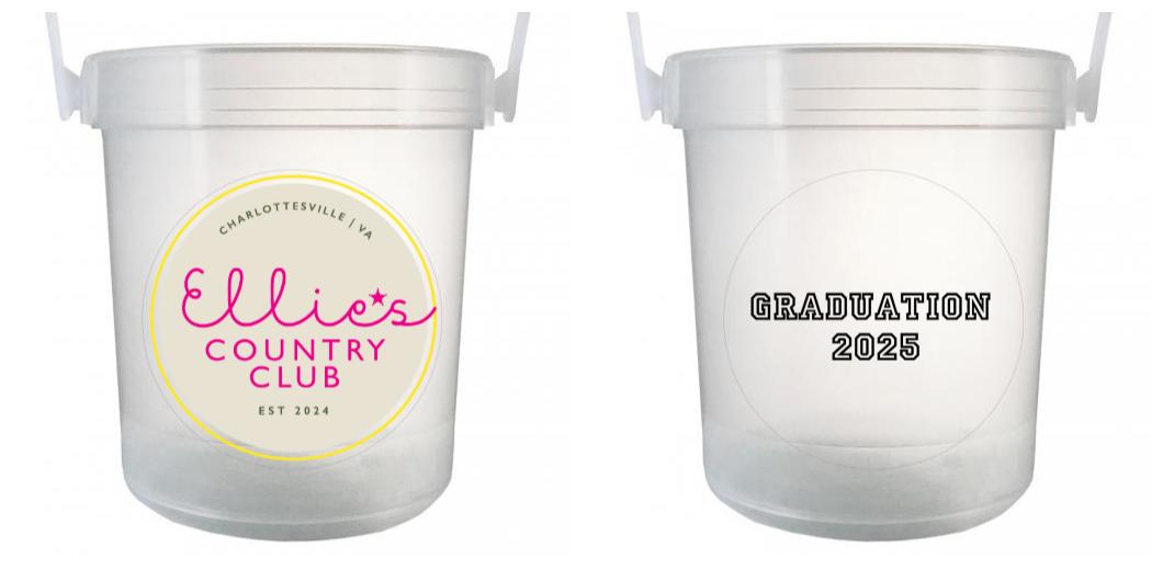 32 oz Plastic Rum Buckets with Custom Sticker - Personalized Party Cups for Cocktails, Margaritas & Beer - Perfect for Beach Parties, Tailgating & Summer BBQs