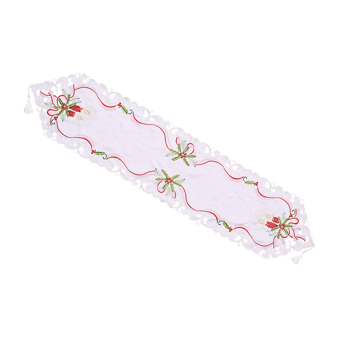 DOITOOL Floral Table Runner for Dining Room - Decorative Holiday Table Runner for Christmas, New Year, Xmas - Perfect for Festive Dinner Parties & Seasonal Home Decor