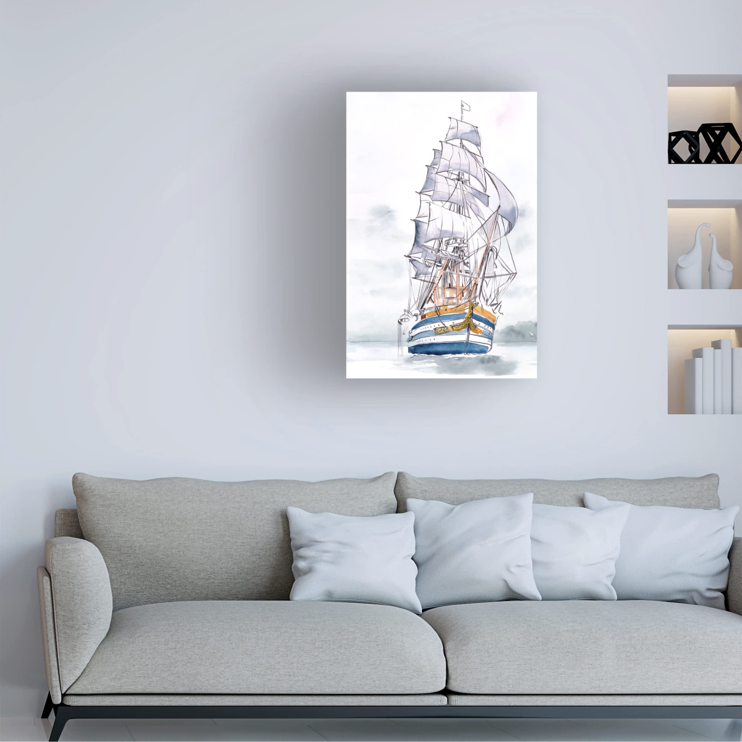 Jennifer Paxton Parker 'Tall Ship I' Canvas Art Print - Nautical Wall Decor for Living Room, Bedroom & Office | Trademark Fine Art Collection