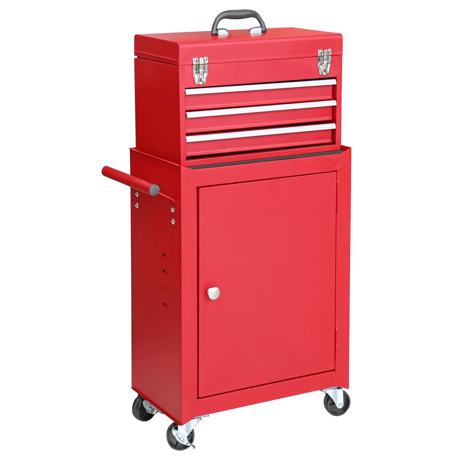 Torin APTB134R Large Red Tool Box - Heavy Duty Storage for Tools, Equipment & DIY Projects - Perfect for Garage, Workshop & Job Site Organization