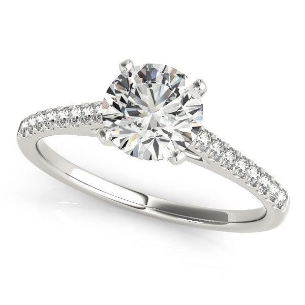 14K White Gold Round Diamond Engagement Ring (1 5/8 CTTW) - Prong Setting for Maximum Sparkle | Perfect Proposal Gift & Wedding Jewelry