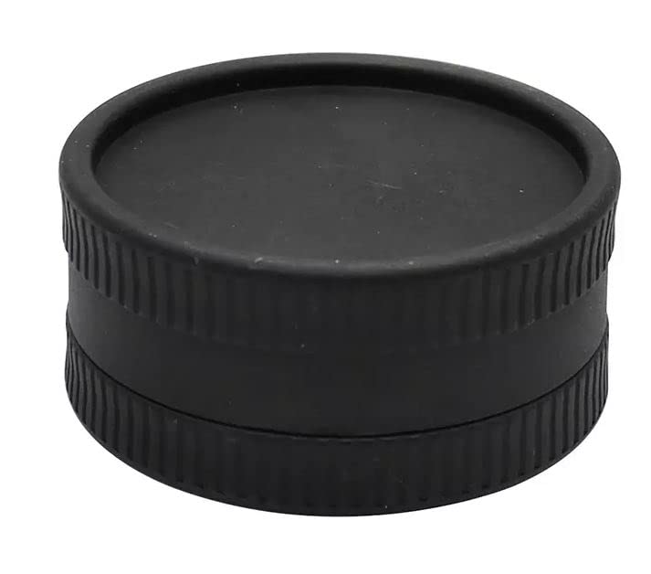 Premium Biodegradable BPA-Free Plastic Herb & Spice Grinder - 2-Piece Compact Portable Mini Crusher with Strong Teeth for Dry Herbs, Spices, Seasonings - Perfect for Kitchen, Camping & Travel Use - Black