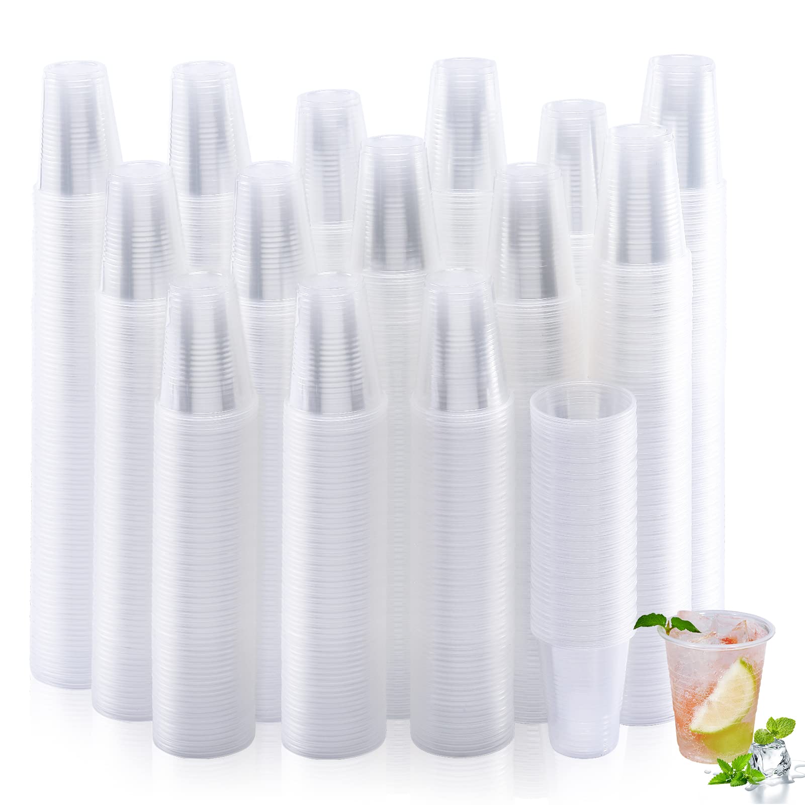 1000 Pack 7 oz Clear Disposable Plastic Cups - Bulk Drinking Tumblers for Parties, Picnics, Weddings & Events | Durable & Lightweight for Beverages, Smoothies & Cocktails