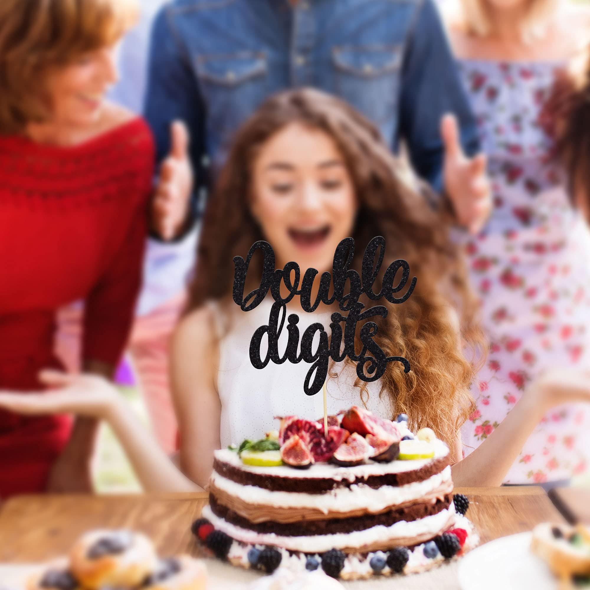 Gyufise 1 Pack Double Digits 10th Birthday Cake Topper - Black Glitter Number 10 Cake Decorations for Boys & Girls | Perfect for 10th Birthday Parties, Anniversary Celebrations & Milestone Cakes