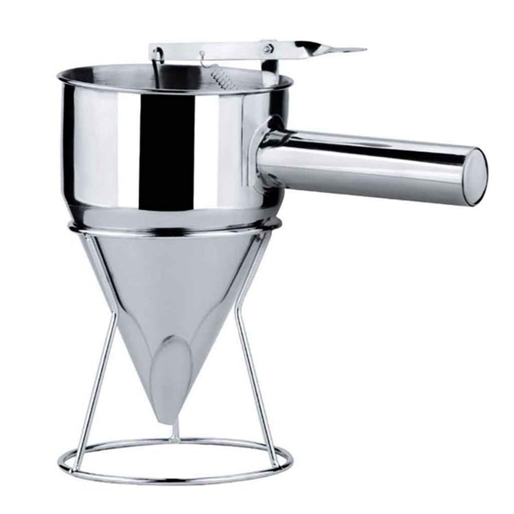 Stainless Steel Pancake Batter Dispenser - Handheld Conical Octopus Ball Maker & Batter Separator for Perfect Pancakes, Takoyaki & Crepes | Ideal for Home Breakfast, Party Cooking & Street Food Business