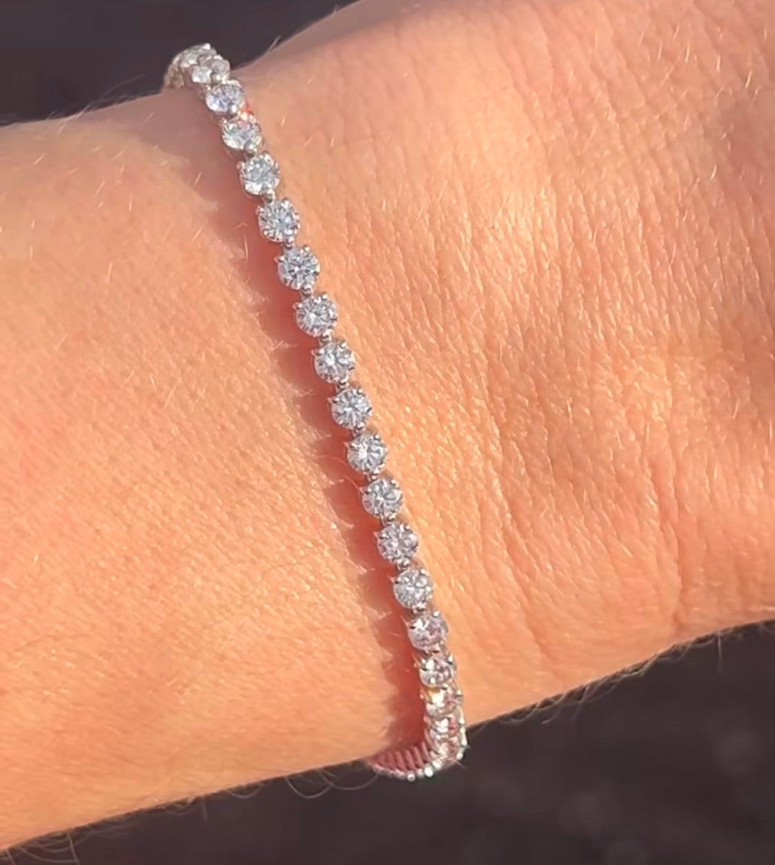 4.60CT 3-Prong White Gold Lab Diamond Tennis Bracelet - Elegant Jewelry for Women, Perfect for Weddings, Parties & Everyday Wear