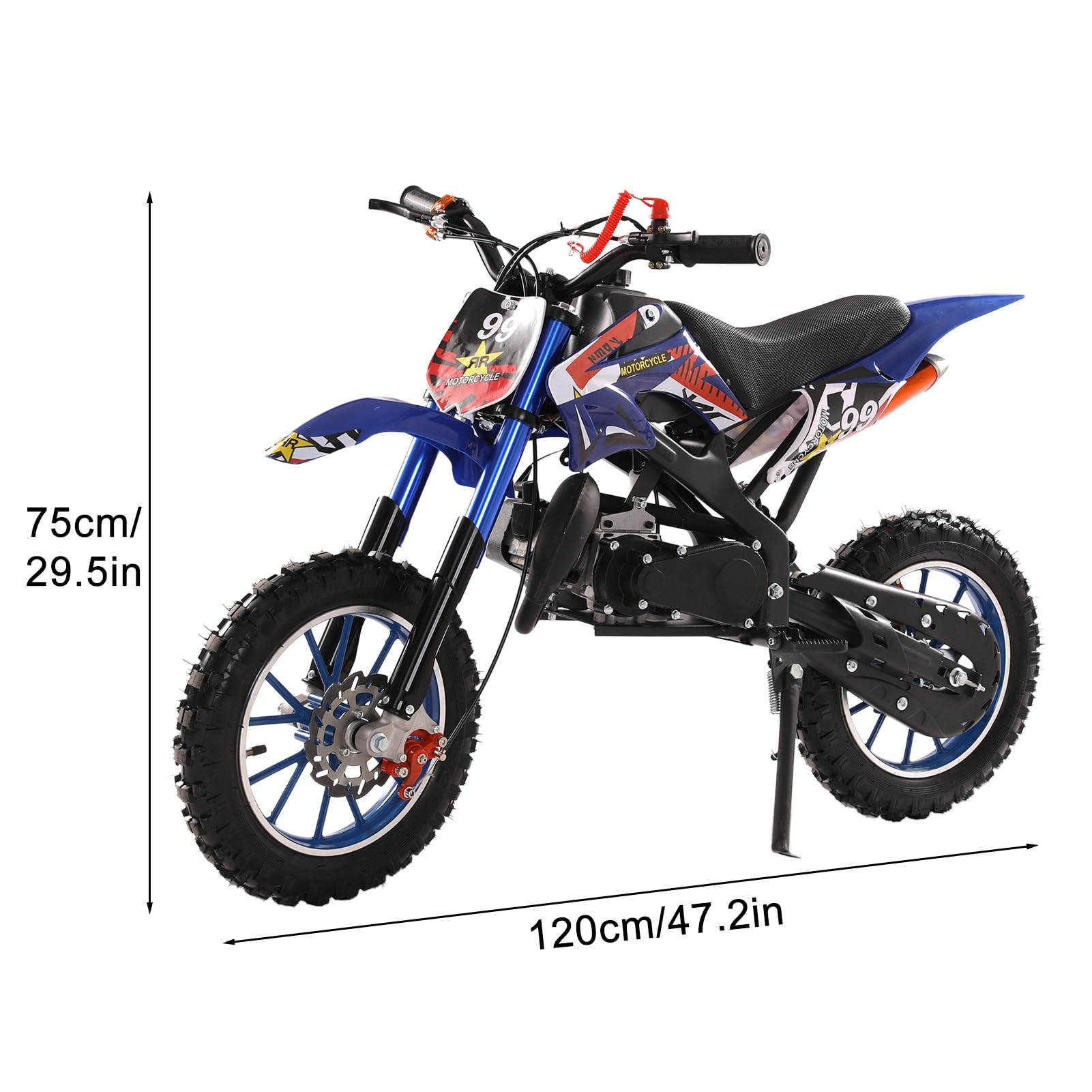 **49CC Kids Dirt Bike - Gas-Powered 2 Stroke Mini Motocross Bike for Boys & Girls Ages 13+ | 10