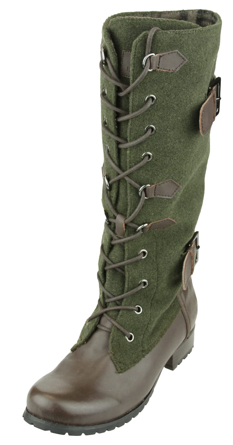 London Fog Women's Naine Boots Size 39 - Olive/Dark Brown for Outdoor Walking