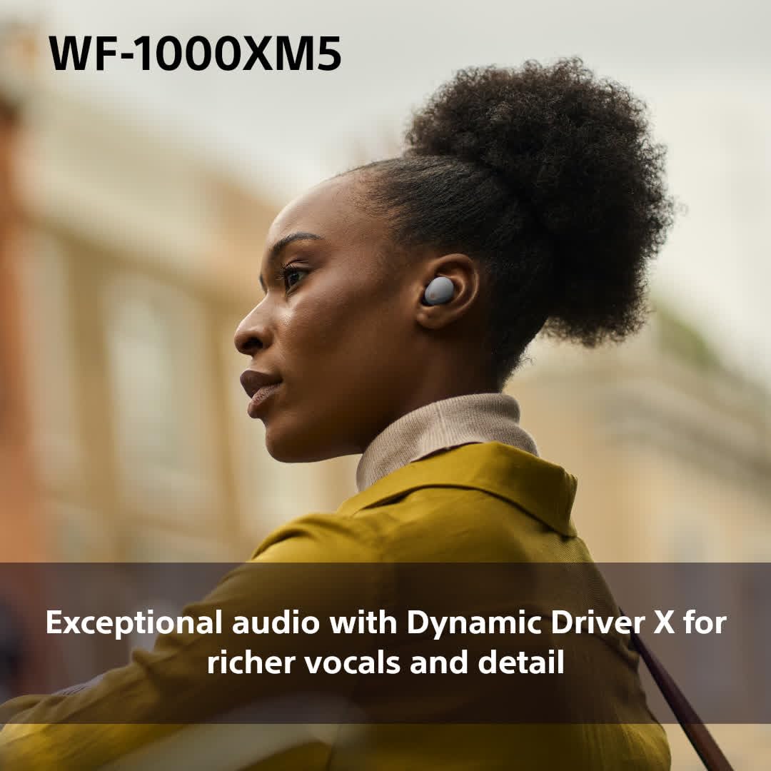 Sony WF-1000XM5 Wireless Noise Cancelling Bluetooth Earbuds with Mic, 24H Battery & Quick Charge, IPX4 Waterproof, Compatible with iOS/Android - Silver | Perfect for Travel, Workouts & Commuting