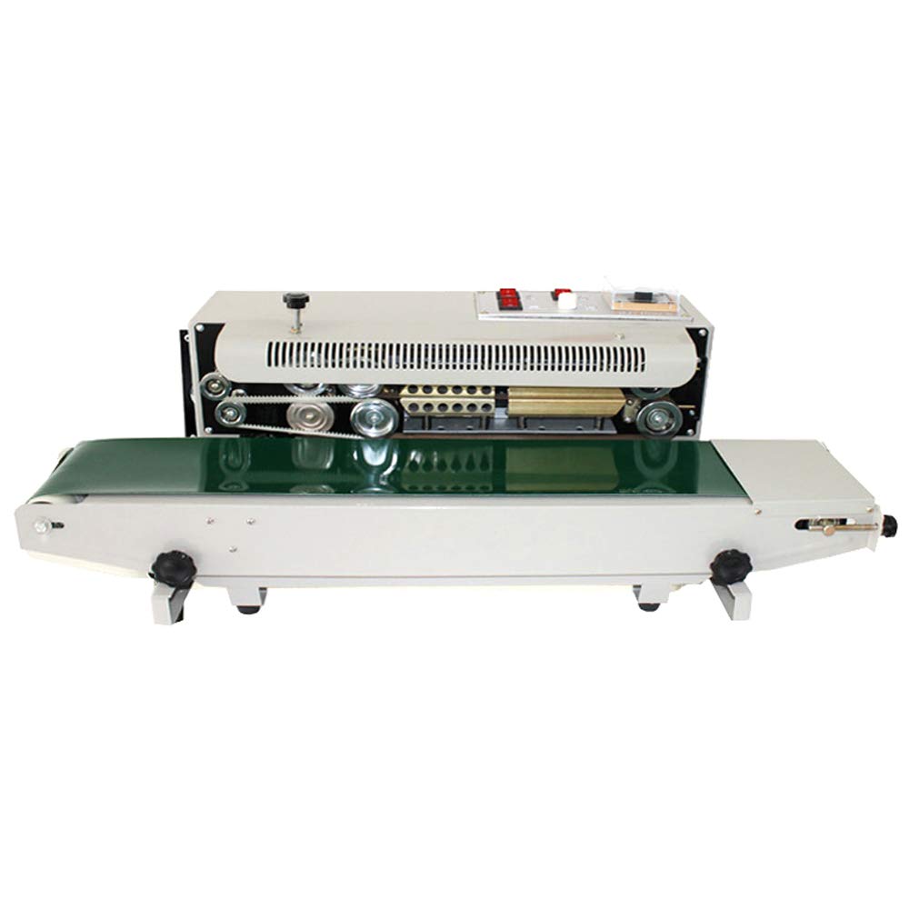 TECHTONGDA FR-770 Automatic Continuous Band Sealer Machine with Vertical Bracket - 110V Plastic/PVC Bag Sealing for Packaging | Ideal for Food, Retail & Industrial Use