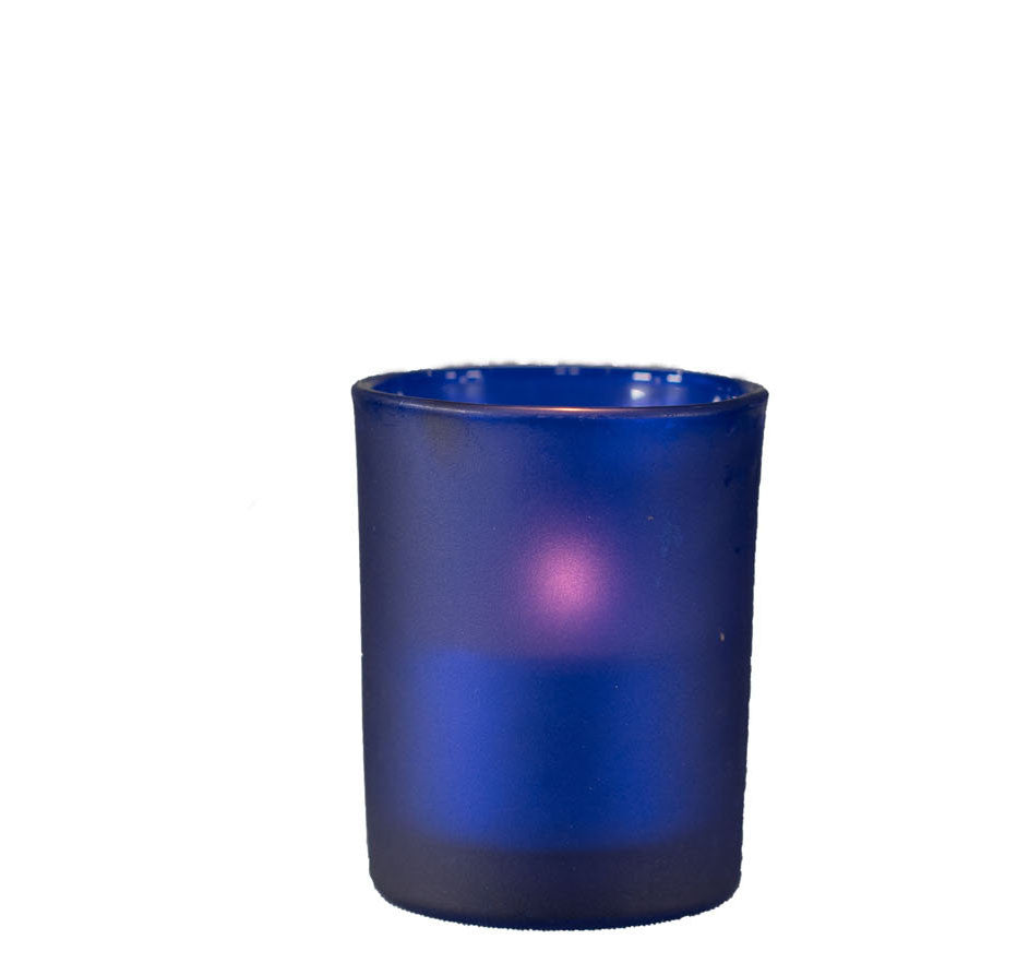 10 Pack Blue Frosted Glass Votive Tealight Candle Holders - Elegant Wedding Centerpieces, Christmas Decor, Bridal & Baby Shower Party Supplies - Perfect for Romantic Dinners, Holiday Tablescapes & Special Events