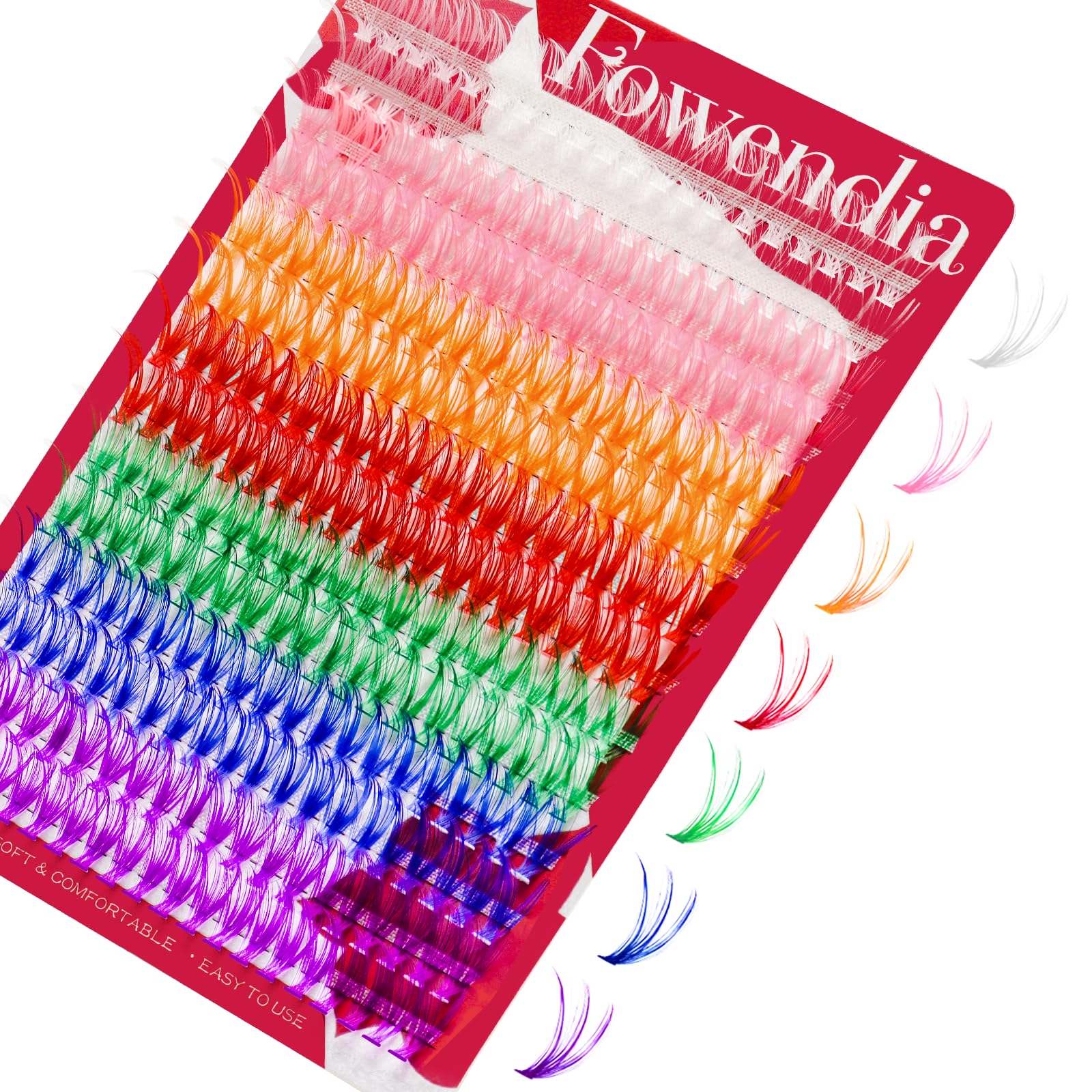 DIY Colored Cluster Lashes - D Curl Individual Eyelash Extensions for Halloween & Cosplay | Soft Wispy Pink False Lashes (40D-D, 14mm) | Perfect for Parties, Photoshoots & Special Events