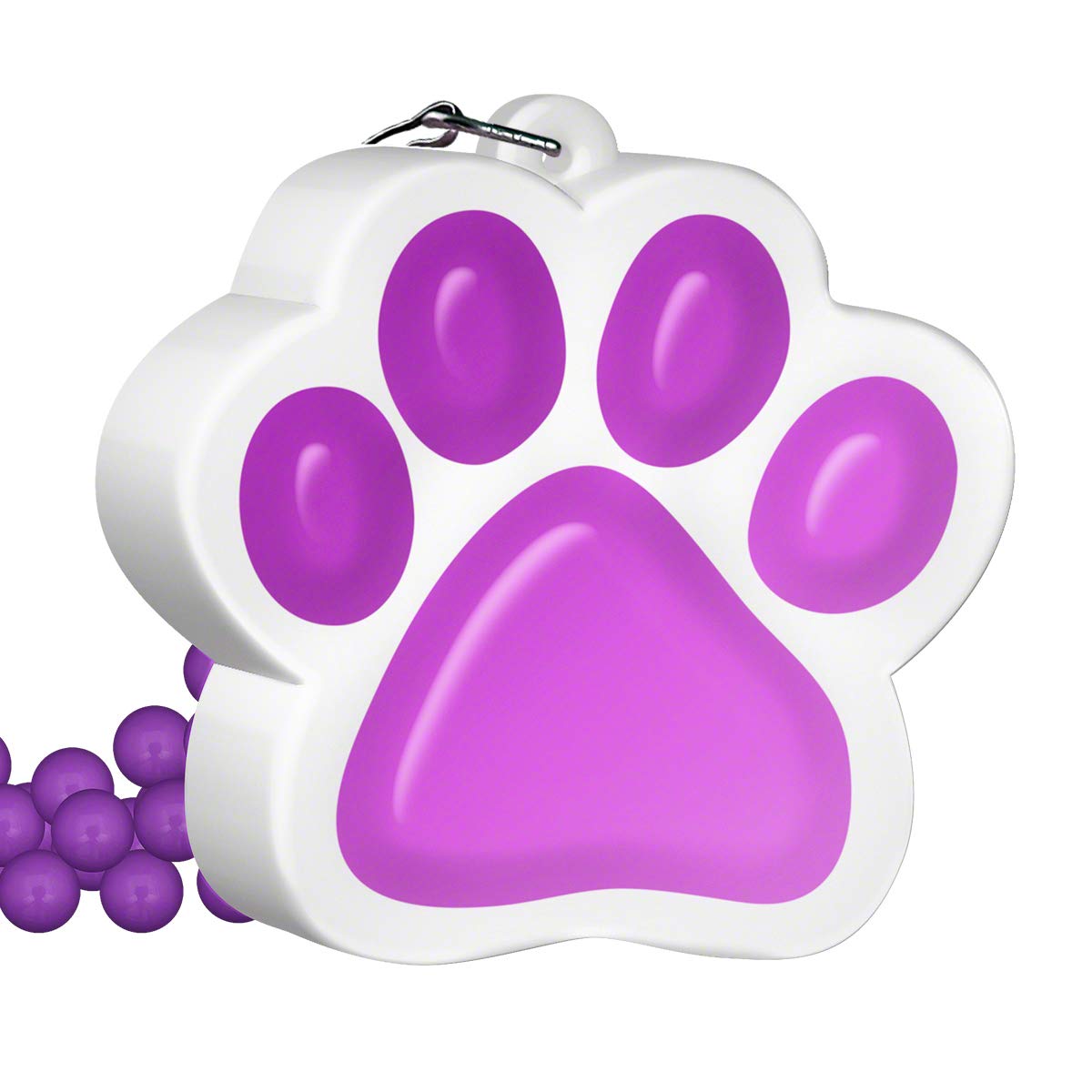 Flashing LED Necklace with Purple Paw Print Charm - Cute Light Up Pet Lover Jewelry for Night Parties, Raves & Concerts