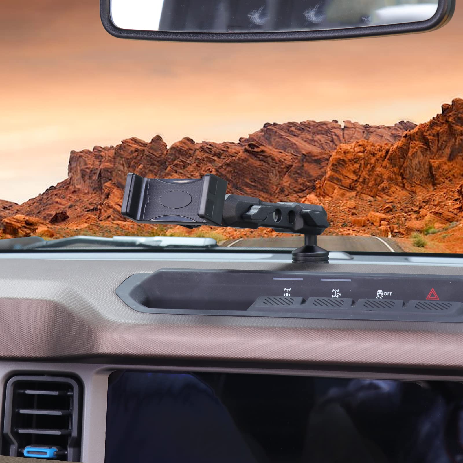 Bronco Dash Phone Holder for Ford Bronco 2021-2024 | 360° Adjustable Car Phone Mount for 2/4 Door Models | Secure & Hands-Free Driving Accessory | Perfect for Off-Road Adventures & Daily Commutes