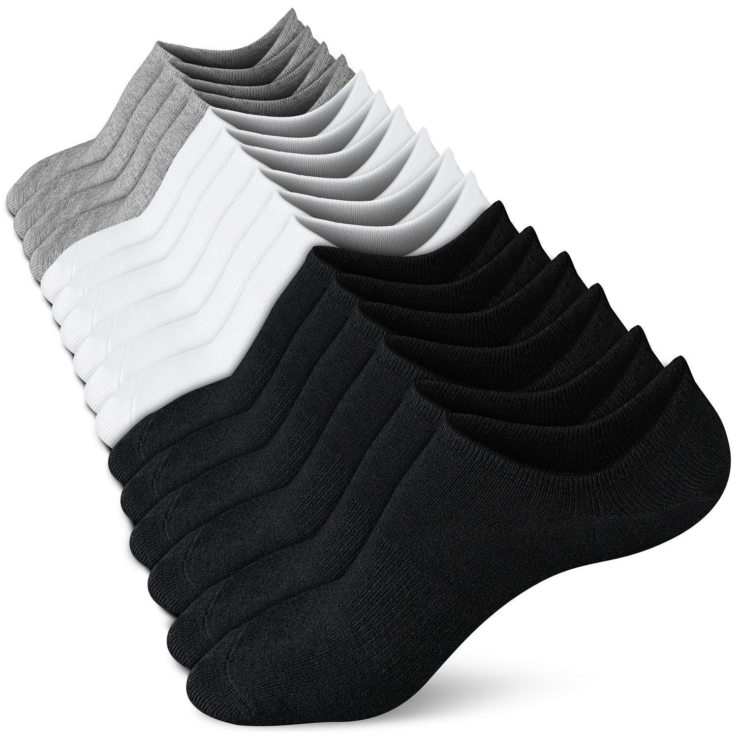 Wernies No Show Socks for Women - 16 Pairs Low Cut Invisible Socks with Non-Slip Grip for Boat Shoes, Flats & Sneakers | Perfect for Workouts, Office & Daily Wear